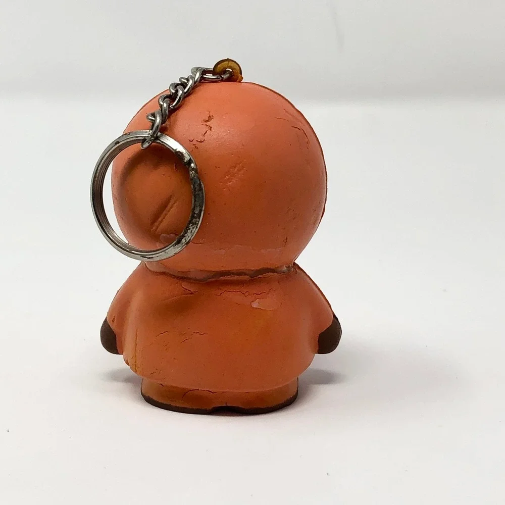 Vintage 1998 South Park Kenny McCormick Keychain Comedy Central Orange Foam Toy
